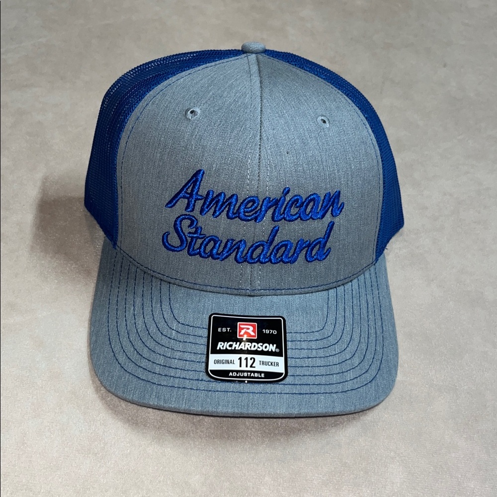 Richardson 112 Original Mesh Trucker American Standard Gray and Blue Snapback